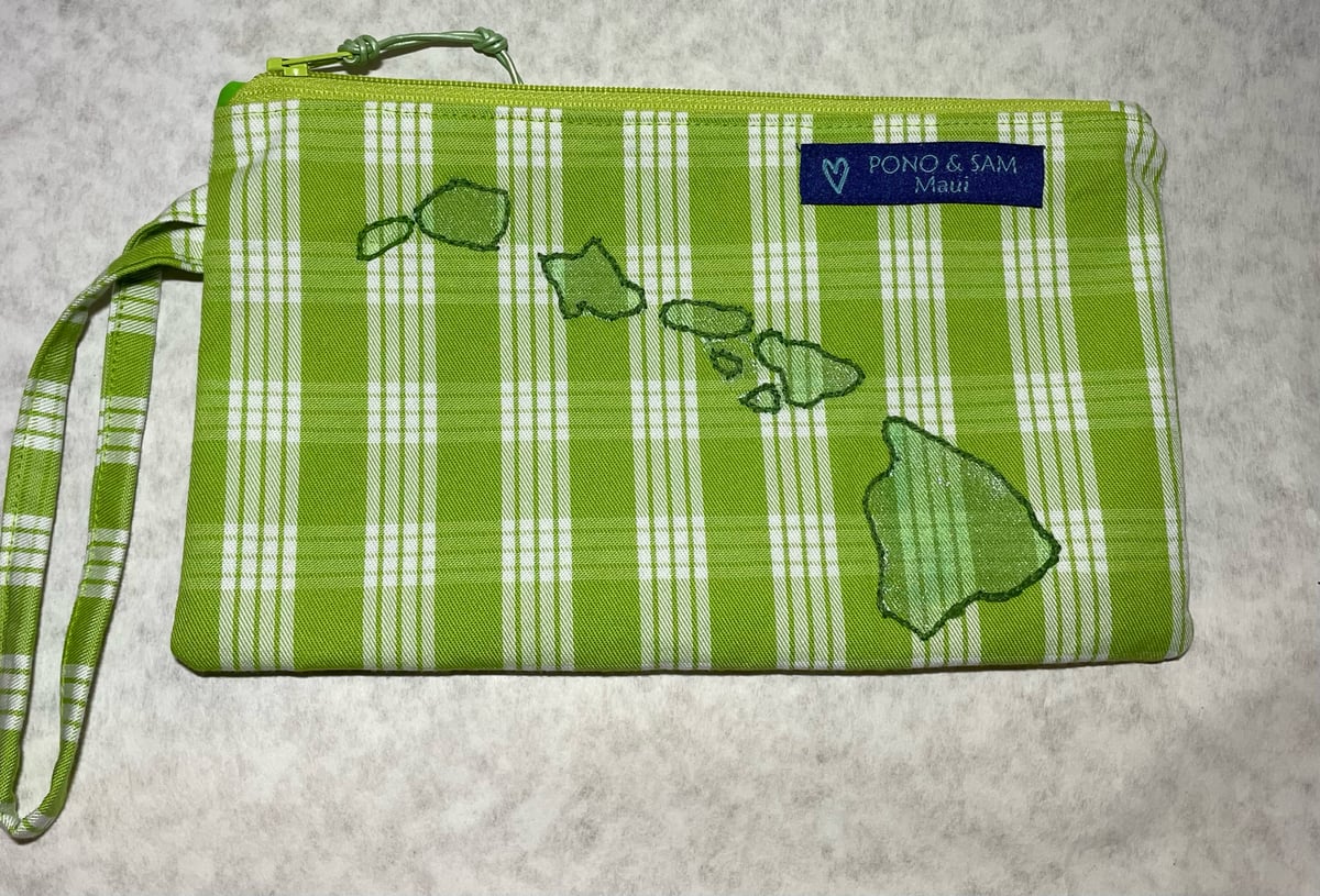 Image of Lime green Palaka clutch