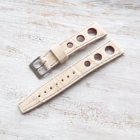 Image 3 of 20mm Corfam Style Alligator Strap In Natural copy