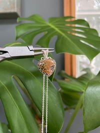 Image 3 of Silver Ocean Jasper Heart  Crystal Necklace