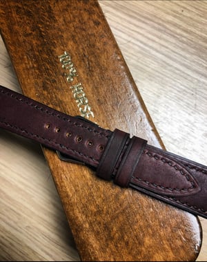 Image of Milled #8 Horween Shell Cordovan Watch Strap with Box Stitching