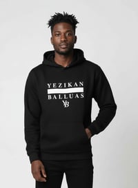 Image 4 of YB Black Heavy Blend Fleece Pullover Hoodie