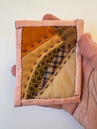 Image 1 of Square Curve - Tiny hand sewn art quilt 