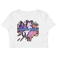 UNICORN SQUAD WHITE ORGANIC CROP TOP