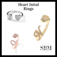 Image 1 of Heart bling inital rings 