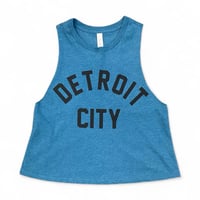 Womens Deep Teal Crop Tank Top