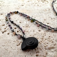 Image 1 of Mixed Gemstone Seashell Necklace