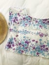 Ready Made Size 16 Purple/Blue Floral Cropped T Top with Free Postage 