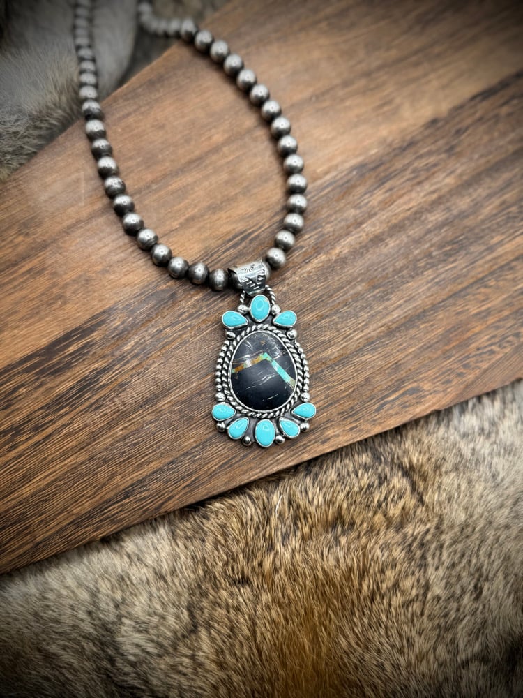 Image of Blackjack & Nevada Turquoise pendant
