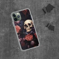 Image 4 of Rococo Painting Human Skull and Flowers Goth Clear Case for iPhone®