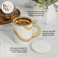 Image 5 of Everlee Speckled Ceramic Mug with Tea Infuser and Lid