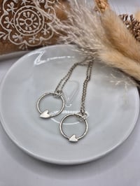 Image 1 of Hammered Ring Necklace with Heart