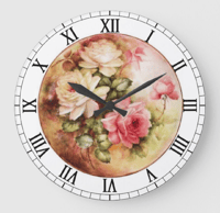 10.75" Round Clock (Roman, numerals and floral design)