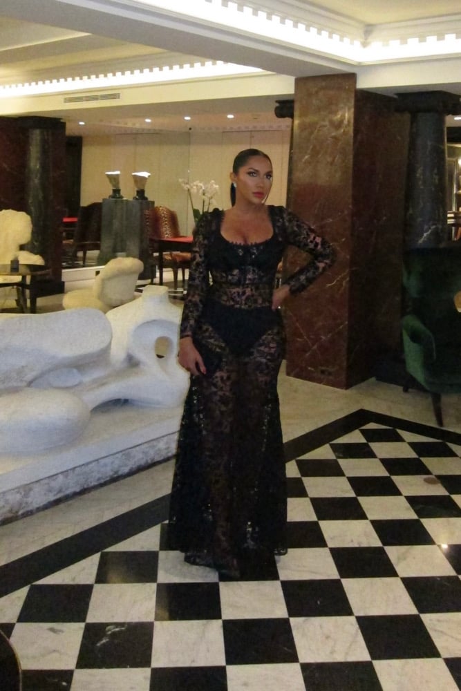 Image of BLACK CORSET CROCHET MAXI DRESS (MEDIUM)