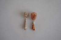 Image 1 of Nude & Orange Shell Dangles 