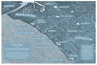 Pacific Northwest River Bars Map 17.5" X 12"