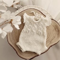 Image 1 of Newborn girls knitted bodysuit - Marchesa  | ecru