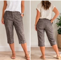 Image 1 of New Sz.10 New Directions Brown Linen Dress Capri #228*10