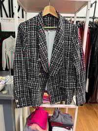 Image 1 of black white jacket gold buttons 