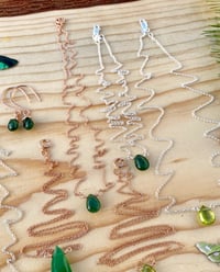 Image 2 of Simple Emerald Gem Drop Necklace