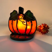 Image 2 of Orange Pumpkin Candle Holder 