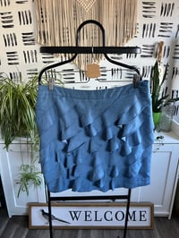 Image 1 of NYC ruffle denim mini