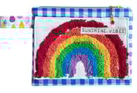 Image 1 of Shaggy Rainbow Pouch - Blue Gingham
