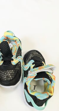 Image 4 of L-Run Toddler Mesh Aqua/Blk Sneakers/Water Athletic Shoe with Paste Accents