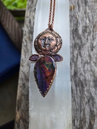 Image 2 of Electroformed sunflower moon necklace