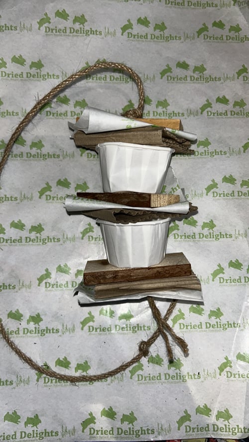 Image of Dried Delights Recycled Enrichment Toy (and make your own option)