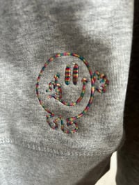 Image 5 of Smiles multicoloured stitch hood- sports grey 