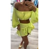 Lime Green Frill Tie Skirt and Top 