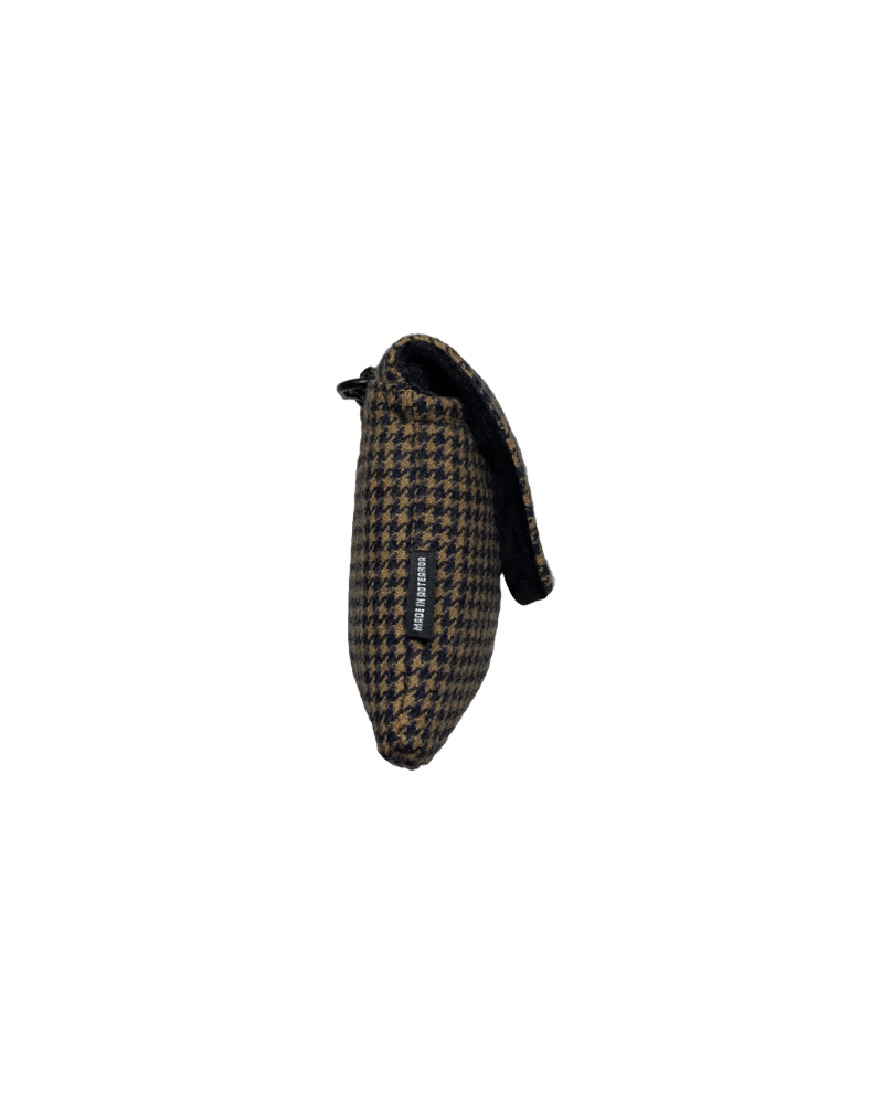 Brown Houndstooth Wool Range Finder Pouch