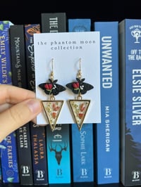 Moth & Dried Floral Dangles - Red