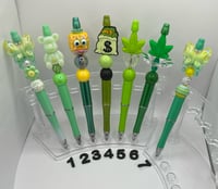 Green Beaded Ink Pens