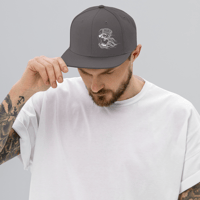 Image 1 of Grey Skull Snapback Hat 