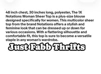 Image 3 of 1X Notations woman Sheer Top #693*8 (Gently Used)