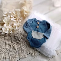 Image 1 of Noah romper - dusty blue