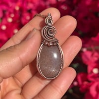 Image 2 of Peach Moonstone with Sunstone Pendant 💘✨