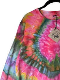 Image 6 of L Unisex Adult Soft Long Sleeve Tee in Euphoria Spiral Ice Dye