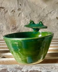 Image 1 of Animal Bowl - small deep green frog 
