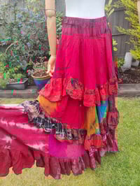 Image 1 of Wanderlust maxi skirt / bandeau dress -red flash of rainbow  8-16 uk