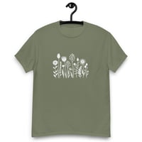 Image 9 of Unisex classic tee, Minimalist White Wildflowers T-Shirt | Simple Botanical Graphic Tee