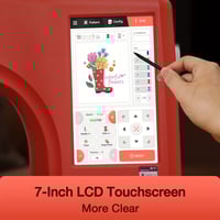 Image 5 of POOLIN EOC06-RE Extra Large 11in * 7.9in Single Needle Embroidery Machine 7'' LCD Touch Screen Compu