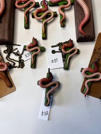 Image 4 of Worm crosses (wall art, pendants, earrings, pins)
