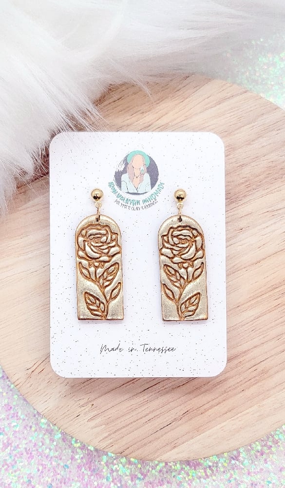 Image of Golden Rose Dangles 