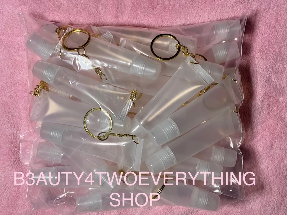 30 PCs 10ML Empty Lipgloss Tubes With Keychain Attached