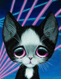 Tuxedo Cat School Photo Original Acrylic Painting
