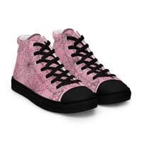 Image 2 of Pink & Black Spiderwebs Goth/Punk/Kawaii/Pastel Women’s high top canvas shoes