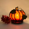 Bright Orange Pumpkin Candle Holder