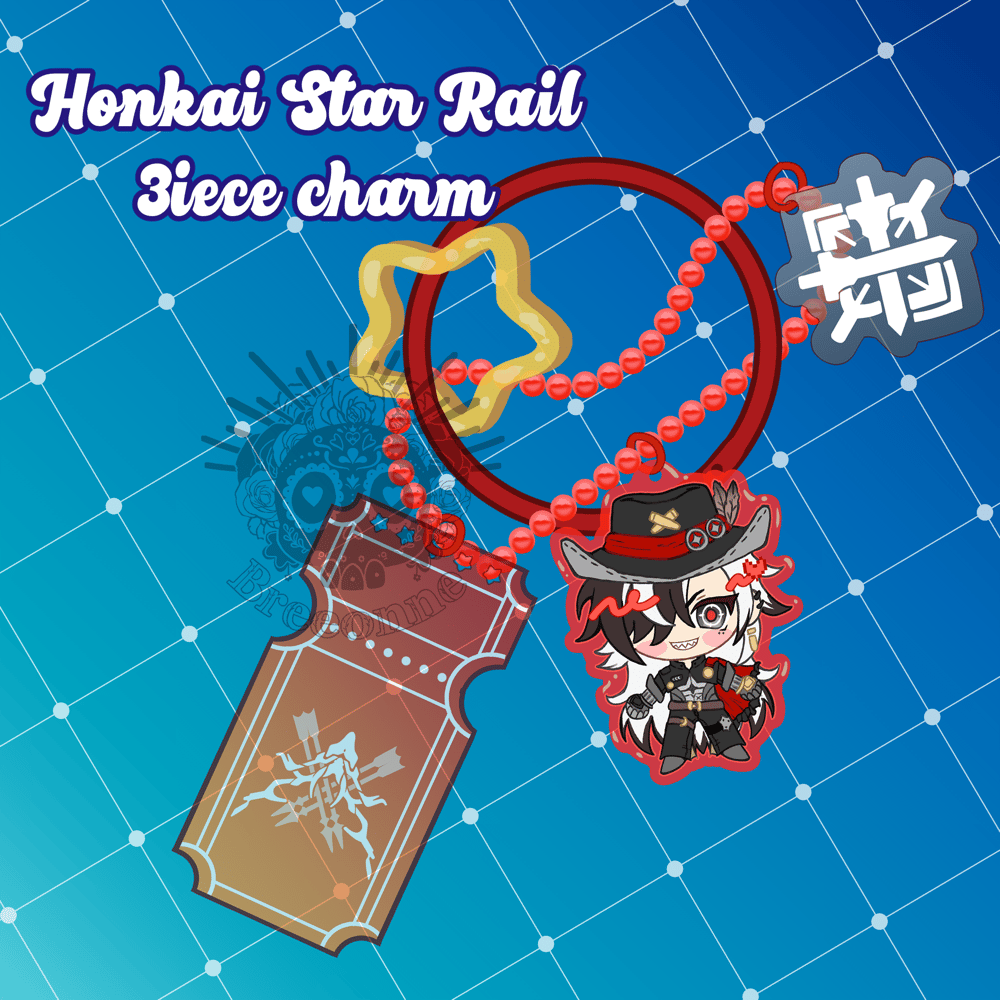 Image of 🚂 PREORDERS OPEN 💫 Honkai Star Rail Chibi 3 piece Ring Charm